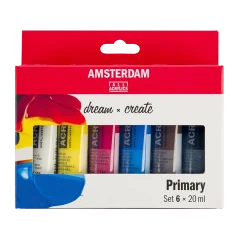 Amsterdam akril festékek - 6 x 20 ml készlet - Primary
