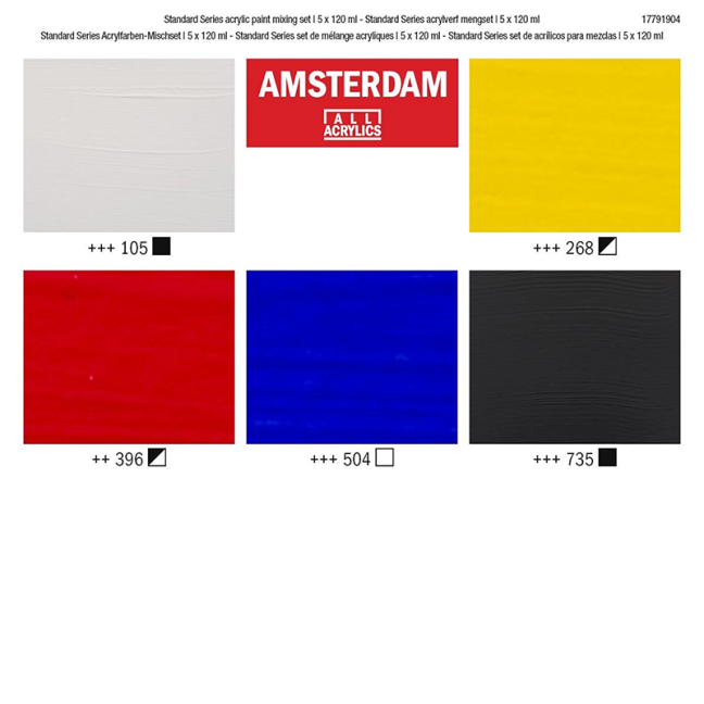 Colori acrilici Amsterdam Standard 5 x 120ml - Set di miscelazione