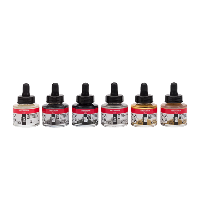Set di inchiostri acrilici Amsterdam Lettering 6 x 30 ml
