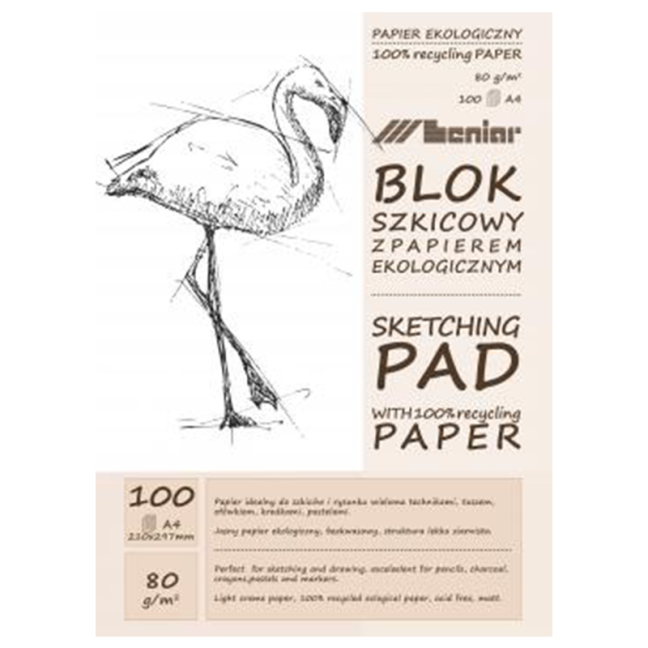 Blocco ECO di carte Leniar Plameniak - vari formati - LENIAR – formato del blocco: A4