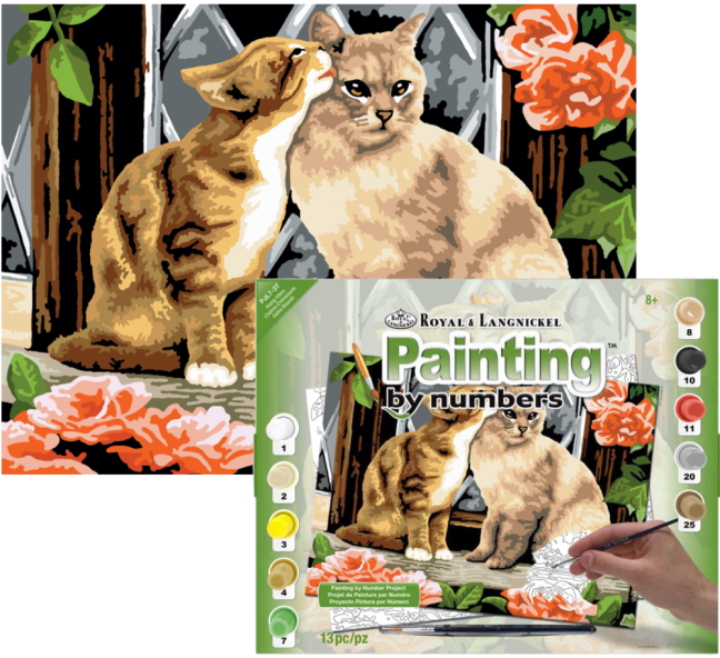 Pittura per numeri formato A3 - Gattini