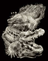 R&L Vyškrabovací obrázok svietiaci v tme – Crocodile