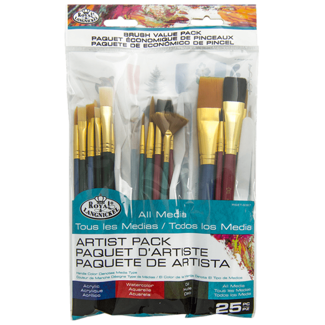Kényelmes ecsetkészlet és spatula Royal Langnickel - 25 készlet
