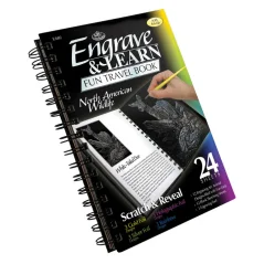 R&L Blok vyškrabovacích obrázků – AMERICAN WILDLIFE – 12 ks