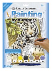 Számozott kifestő A4 formátumban - Fehér tigrisek