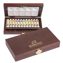 Rembrandt Traditional Akvarelový drevený box 12 x 10 ml tuby + príslušenstvo