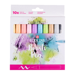 Ecoline akvarelové perá sada Pastel - 10 farieb