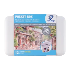 Akvarelové barvy Van Gogh - Pocket box 12 kalíšků + 3 GRATIS