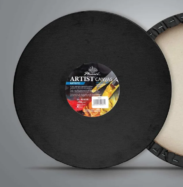 PHOENIX crno okruglo platno na okviru