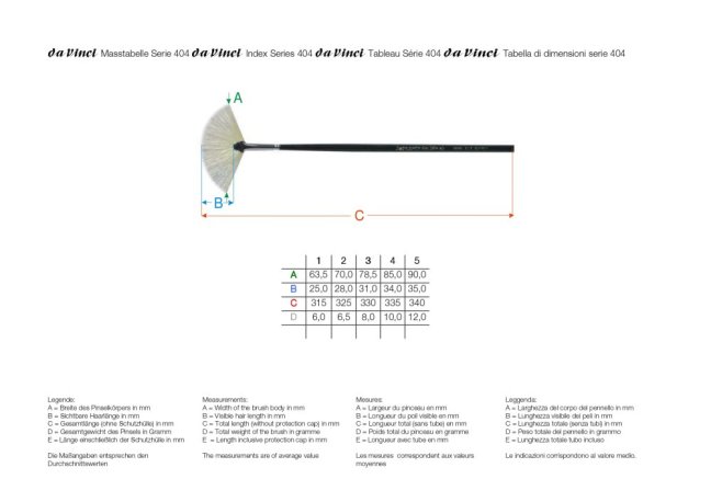 Kistovi da Vinci BRISTLE FAN BLENDER serija 404
