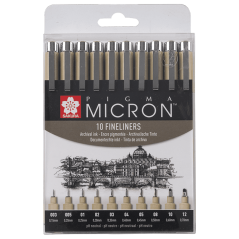 Sada technických per SAKURA Pigma Micron - 10ks