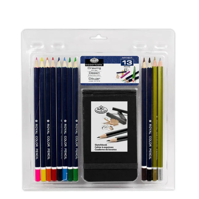 Matite colorate con sketchbook Royal Langnickel - set 13 pezzi