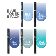 Set Chameleon Colour Tops - Blu - 5 pezzi