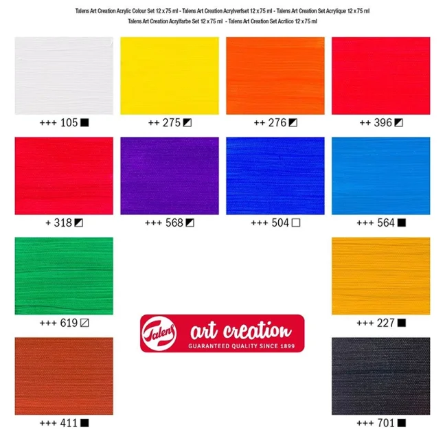 Akril festékkészlet Talens ArtCreation - 12x75 ml