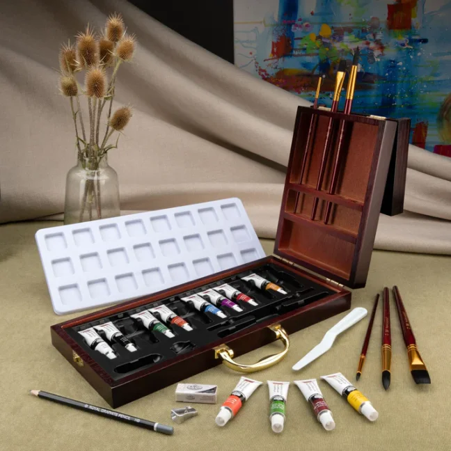 Set di pittura ad acquerello in scatola di legno Royal & Langnickel - set 24 pezzi