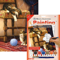 Pittura per numeri formato A4 - Gattini giocosi