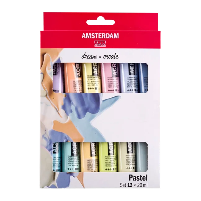 Amsterdam akrilfesték készlet 12 × 20 ml – Pasztell