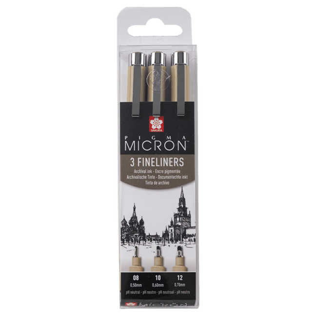 Sakura Pigma Micron set di penne tecniche 8, 10, 12 - 3 pezzi
