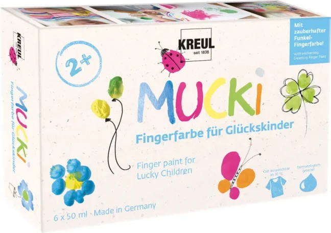 KREUL Sada prstových farieb MUCKI – 6 x 50 ml