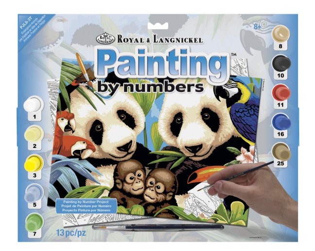 Pittura con numeri formato A3 - Animali in pericolo