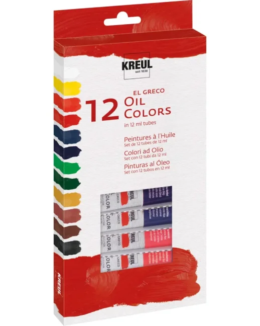 KREUL Set di colori a olio El Greco – 12 x 12 ml