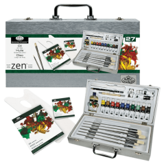 Set di pittura Mixed Media in scatola di legno - Royal & Langnickel ZEN - set 53 pezzi