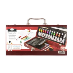 Set za akvarel u drvenoj kutiji Royal & Langnickel Essentials - set 32kom