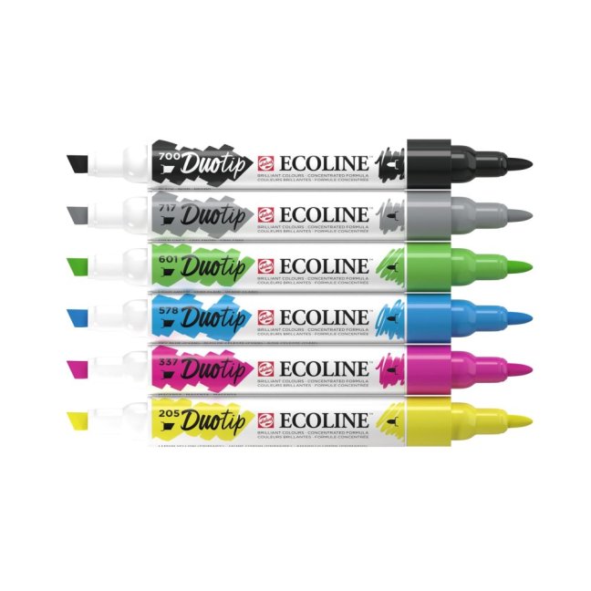 Ecoline Duotip pennarelli Set base | 6 colori