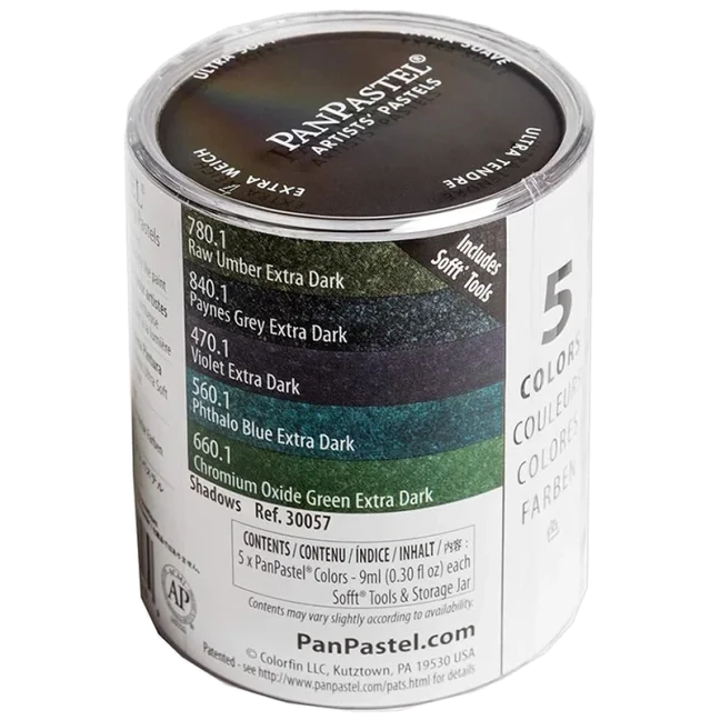 PanPastel Extra Dark Shadows sada pastelov – 5 ks