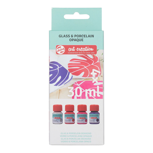 Art Creation set per vetro e porcellana opaco Pink Silver - 4x30 ml