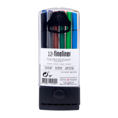Set Bruynzeel Fineliner în cutie de plastic - 12 buc