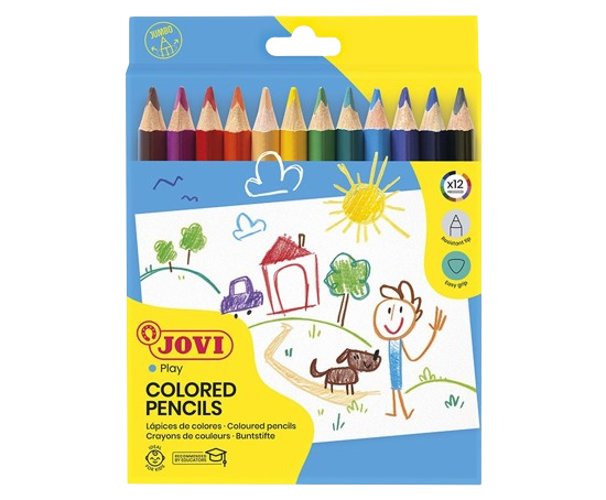 JOVI matite colorate in legno maxi triangolari 12 pezzi