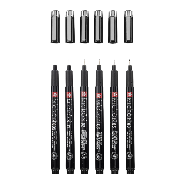 Sakura Pigma Micron Black Edition set 6 pz + astuccio gratis