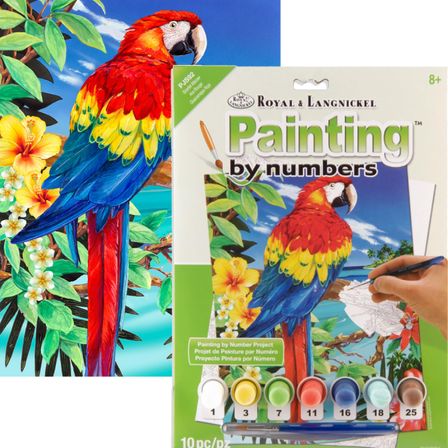 Számozott kifestő A4 formátumban - Papagáj