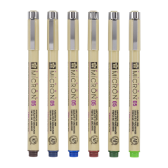 Kreativní pera Pigma® Micron Sakura 05/0.45mm - sada 6ks
