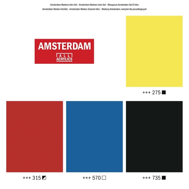 AMSTERDAM akril filctollak - Intro set 4 x 4 mm
