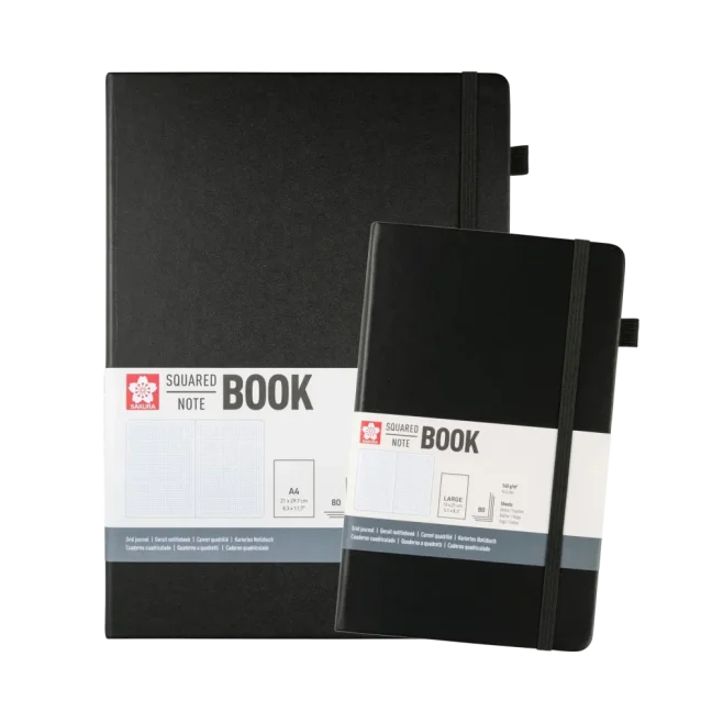 Taccuino a quadretti Sakura – Black – scegli una dimensione