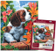 R&L Pictură după numere pe pânză – Puppy & Flowers